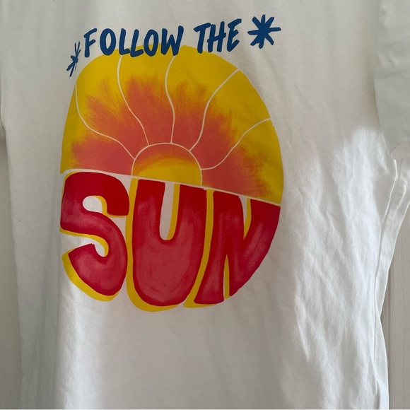 Anthropologie Farm Rio Follow the Sun t-shirt like new tee summer tee size small - Picture 7 of 9